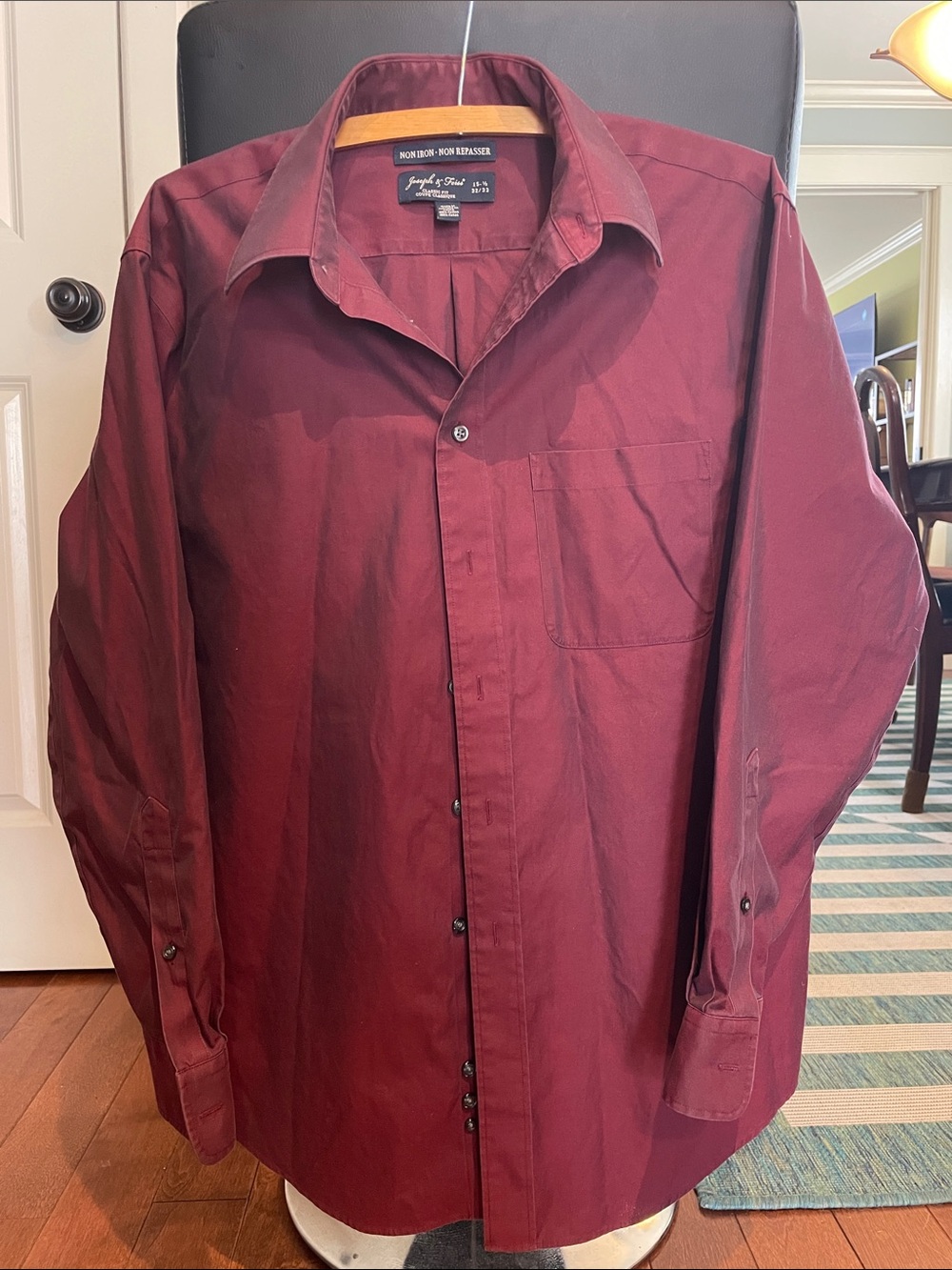 Joseph & Feiss Men's Burgundy Dress Shirt